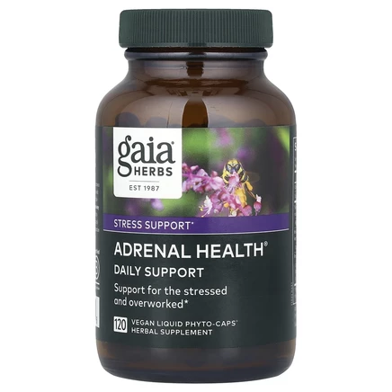 Gaia Herbs, Adrenal Health, ежедневная поддержка, 120 растительных капсул Phyto-Caps