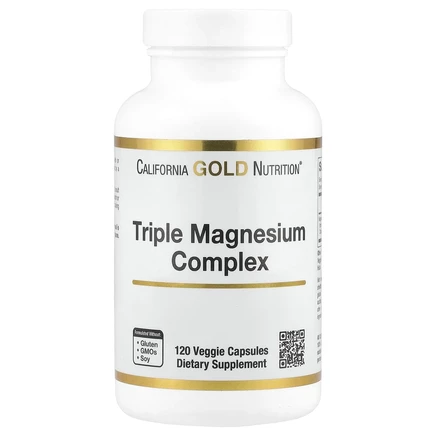 California Gold Nutrition, Triple Magnesium Complex, 120 растительных капсул