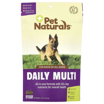 Pet Naturals, Ежедневный мультивитамин, для собак, 30 жевательных таблеток, 3,70 унции (105 г)