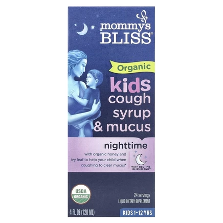 Mommy's Bliss, Для детей, органический сироп от кашля, для приема перед сном, от 1 до 12 лет, 120 мл (4 жидк. Унции)