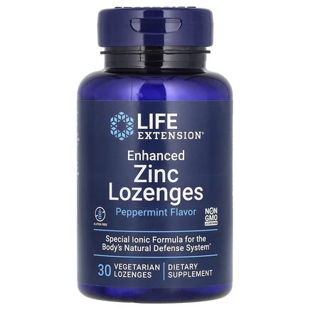 Life Extension, Улучшенные леденцы с цинком, мята перечная, 30 вегетарианских леденцов