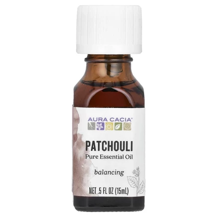 Aura Cacia, чистое эфирное масло, пачули, 15 мл (0,5 жидк. унции)