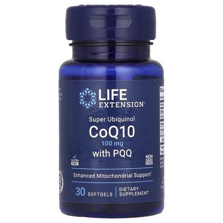 Life Extension, суперубихинол коэнзим Q10 с пирролохинолинхиноном (PQQ), 100 мг, 30 капсул