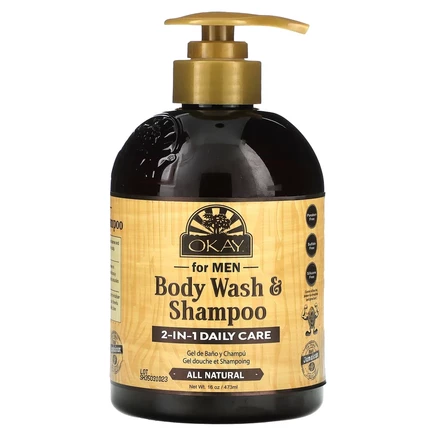 Okay Pure Naturals, Гель для душа и шампунь для мужчин, 473 мл (16 унций)