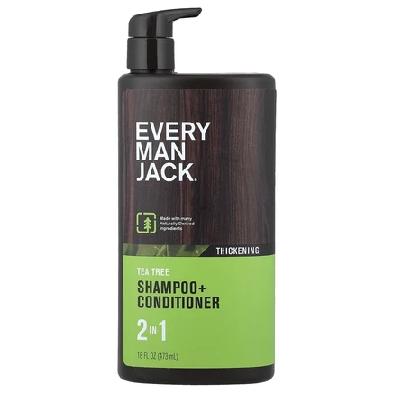 Every Man Jack, 2 в 1, шампунь и кондиционер для густоты волос, чайное дерево, 473 мл (16 жидк. унций)