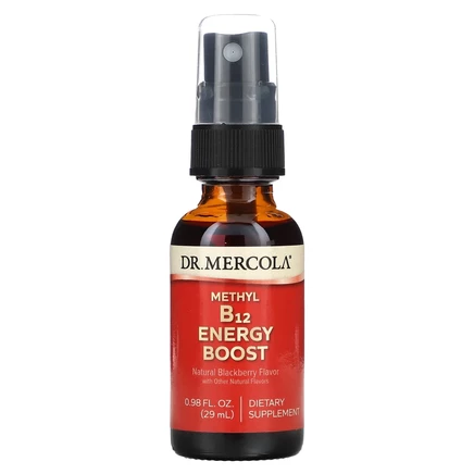 Dr. Mercola, Methyl B12 Energy Booster, натуральная ежевика, 1000 мкг, 29 мл (0,98 жидк. Унции)