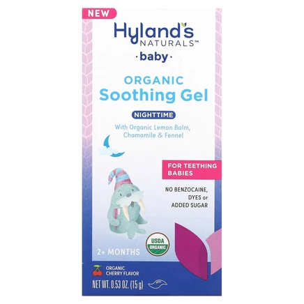 Hyland's Naturals, органический успокаивающий гель для детей, для приема перед сном, от 2 месяцев, органическая вишня, 15 г (0,53 унции)