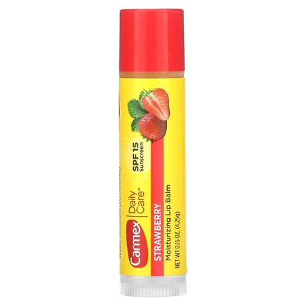 Carmex, Daily Care, увлажняющий бальзам для губ, клубника, SPF 15, 4,25 г (0,15 унции)
