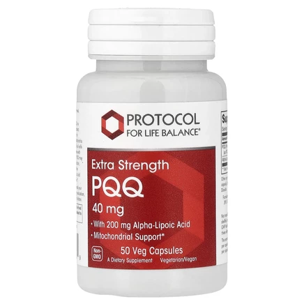 Protocol for Life Balance, PQQ, с повышенной силой действия, 40 мг, 50 растительных капсул