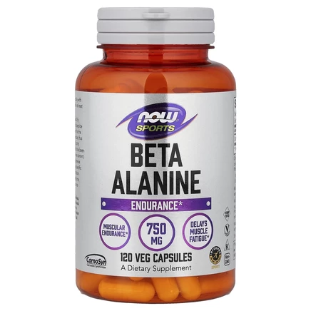NOW Foods, Sports, бета-аланин, выносливость, 750 мг, 120 растительных капсул