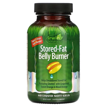 Irwin Naturals, Stored-Fat Belly Burner, жиросжигающее средство, 60 капсул с жидкостью