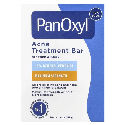 PanOxyl, кусковое мыло для лечения акне, 10% перекись бензоила, 113 г (4 унции)