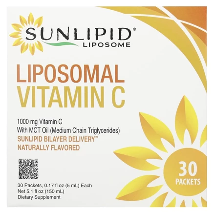 Sunlipid, липосомальный витамин C с маслом MCT, 30 пакетиков по 5 мл (0,17 жидк. унции)