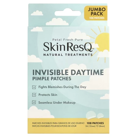 Petal Fresh, SkinResQ™ Natural Treatments, незаметные дневные патчи от прыщей, 108 шт.