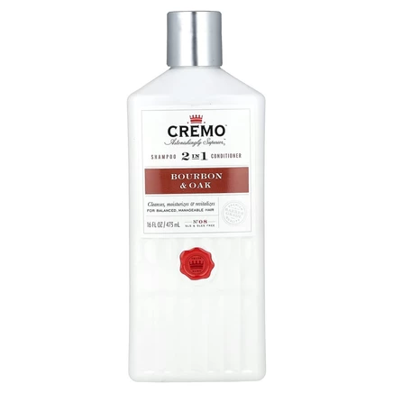 Cremo, 2 в 1, шампунь и кондиционер, № 08, бурбон и дуб, 473 мл (16 жидк. унций)