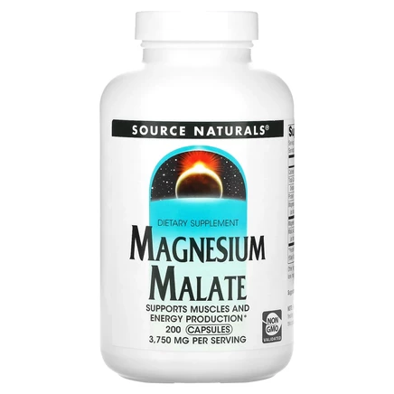 Source Naturals, малат магния, 3750 мг, 200 капсул (625 мг в 1 капсуле)