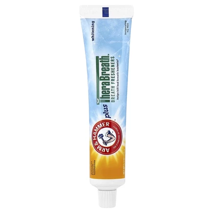 Arm & Hammer, TheraBreath™, освежитель дыхания, зубная паста с фторидом против кариеса, отбеливающая, бодрящая, холодная мята, 156 г (5,5 унции)