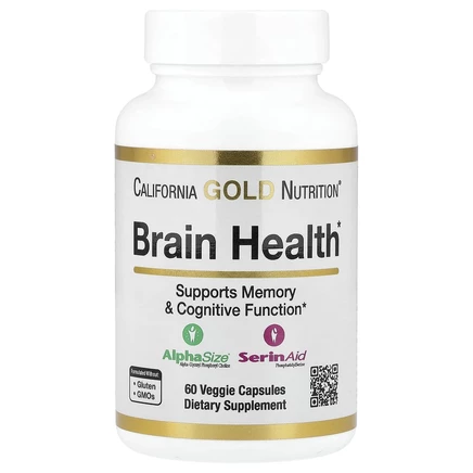 California Gold Nutrition, Brain Health, 60 растительных капсул