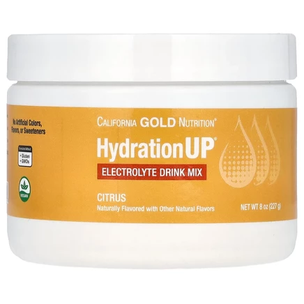 California Gold Nutrition, HydrationUP®, смесь для приготовления напитка с электролитами, с цитрусовым вкусом, 227 г (8 унций)