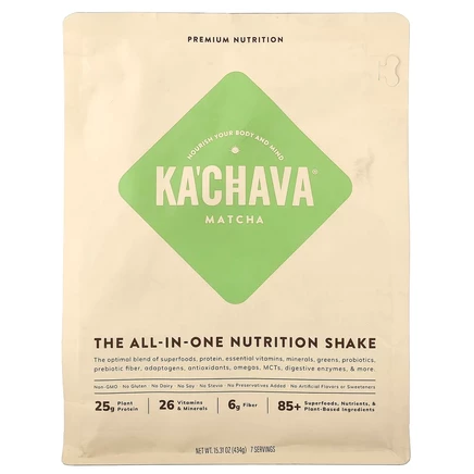 KaChava, универсальный питательный коктейль, матча, 434 г (15,31 унции)