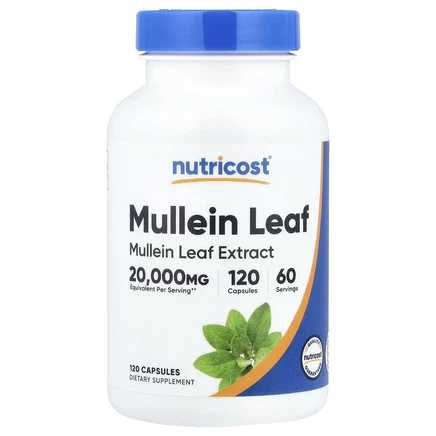 Nutricost, листья коровяка, 120 капсул (500 мг в 1 капсуле)