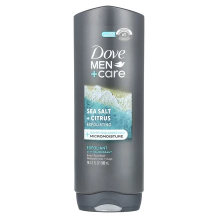 Dove, Men + Care, гель для душа и тела, морская соль и цитрус, 532 мл (18 жидк. Унций)