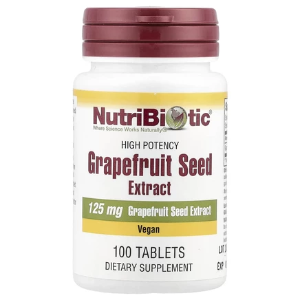 NutriBiotic, экстракт семян грейпфрута, 125 мг, 100 таблеток