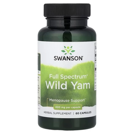 Swanson, Full Spectrum, дикий ямс, 400 мг, 60 капсул