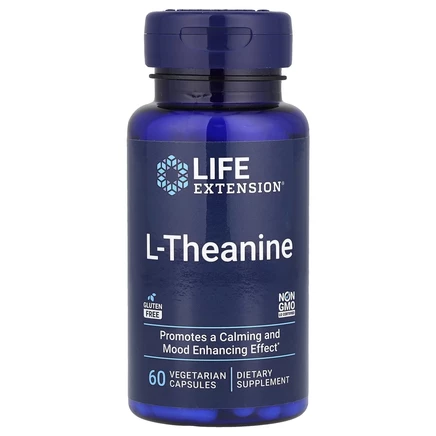 Life Extension, L-теанин, 100 мг, 60 растительных капсул