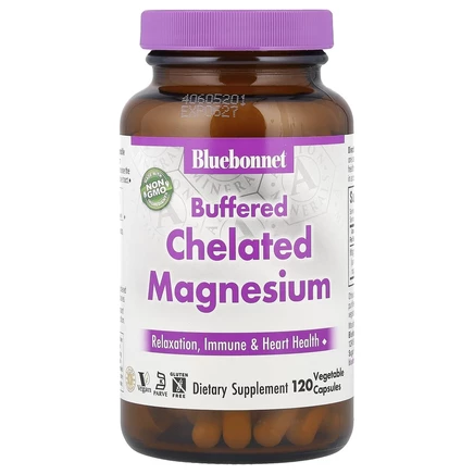 Bluebonnet Nutrition, буферный хелатный магний, 120 растительных капсул