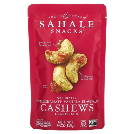 Sahale Snacks, глазированная смесь, кешью с натуральным гранатом и ванилью, 113 г (4 унции)