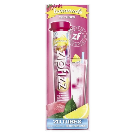 Zipfizz, Энергетическая смесь для здорового спорта с витамином B12, розовый лимонад, 20 тюбиков по 11 г (0,39 унции)