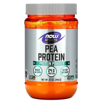 NOW Foods, Sports, гороховый протеин, без добавок, 340 г (12 унций)