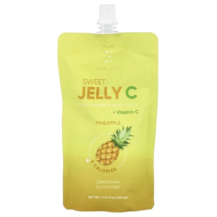 Everydaze, Sweet Jelly C, желейный напиток из конжака на растительной основе, ананас, 150 мл (5,02 жидк. Унции)