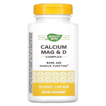 Nature's Way, комплекс с кальцием, магнием и витамином D, 250 капсул