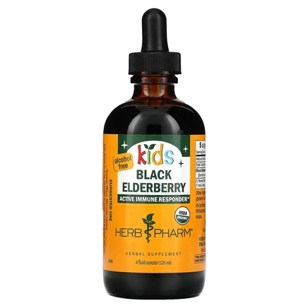 Herb Pharm, черная бузина для детей, без спирта, 120 мл (4 жидк. унции)