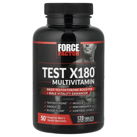 Force Factor, Test X180, мультивитамины и усилитель тестостерона, 120 таблеток