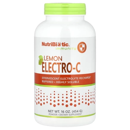 NutriBiotic, Immunity, Лимонный порошок Electro-C, 16 унций (454 г)