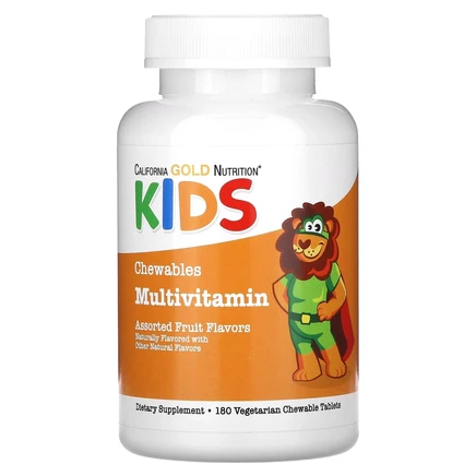 Детские жевательные мультивитамины California Gold Nutrition, 180 таблеток