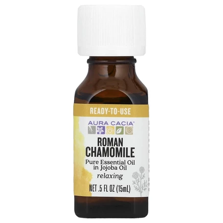Aura Cacia, чистые эфирные масла, римская ромашка, 15 мл (0,5 жидк. унции)