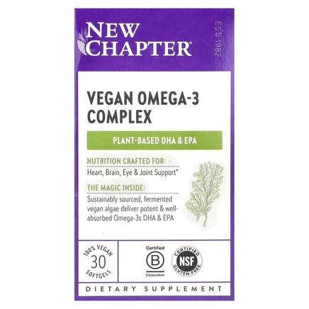 New Chapter, Vegan Omega-3, 30 веганских капсул