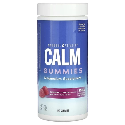 Natural Vitality, CALM, антистрессовые жевательные таблетки, со вкусом малины и лимона, 120 штук
