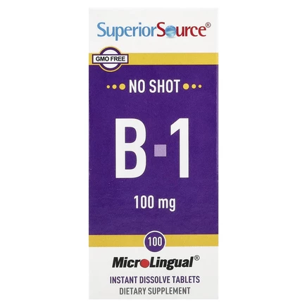 Superior Source, Витамин B-1, 100 мг, 100 быстрорастворимых таблеток