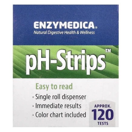 Enzymedica, тест-полоски для определения уровня pH, 16-футовая катушка