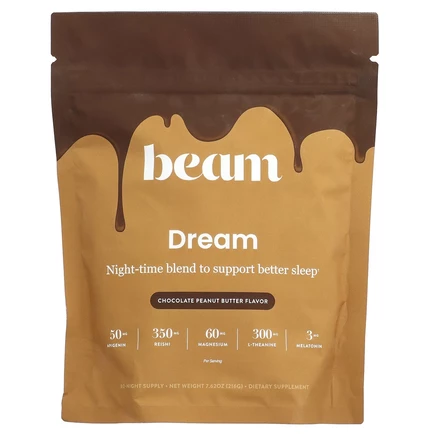 Beam Organics, Dream, шоколад с арахисовой пастой, 216 г (7,62 унции)