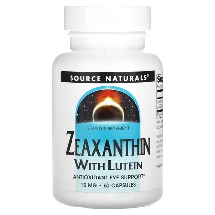Source Naturals, зеаксантин с лютеином, 10 мг, 60 капсул