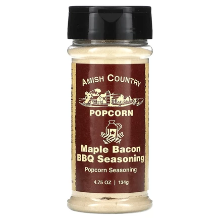 Amish Country Popcorn, Popcorn Seasoning, приправа для барбекю из кленового бекона, 134 г (4,75 унции)