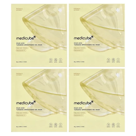 Medicube, осветляющая гелевая маска с койевой кислотой и куркумой, 4 шт. по 28 г (0,98 унции)