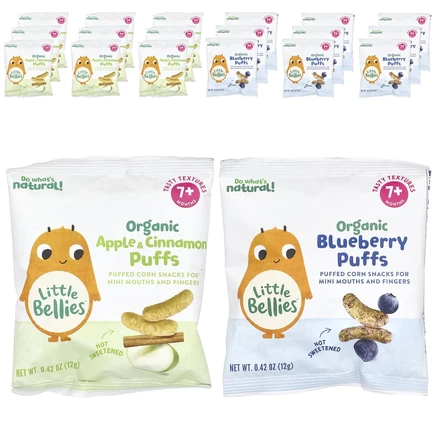 Little Bellies, Organic Puffs, набор для детей от 7 месяцев, 18 пакетиков по 12 г (0,42 унции)