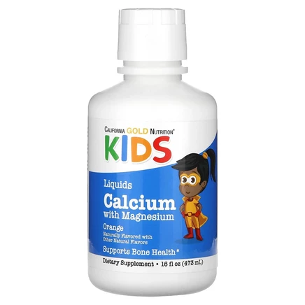 California Gold Nutrition, жидкий кальций с магнием для детей, 473 мл (16 жидк. унций)